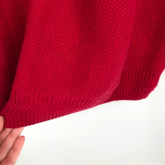 Chaps Ralph Lauren Mens Sweater Size L Red Hand Framed Chunky Knit Classy Cotton - Picture 8 of 13